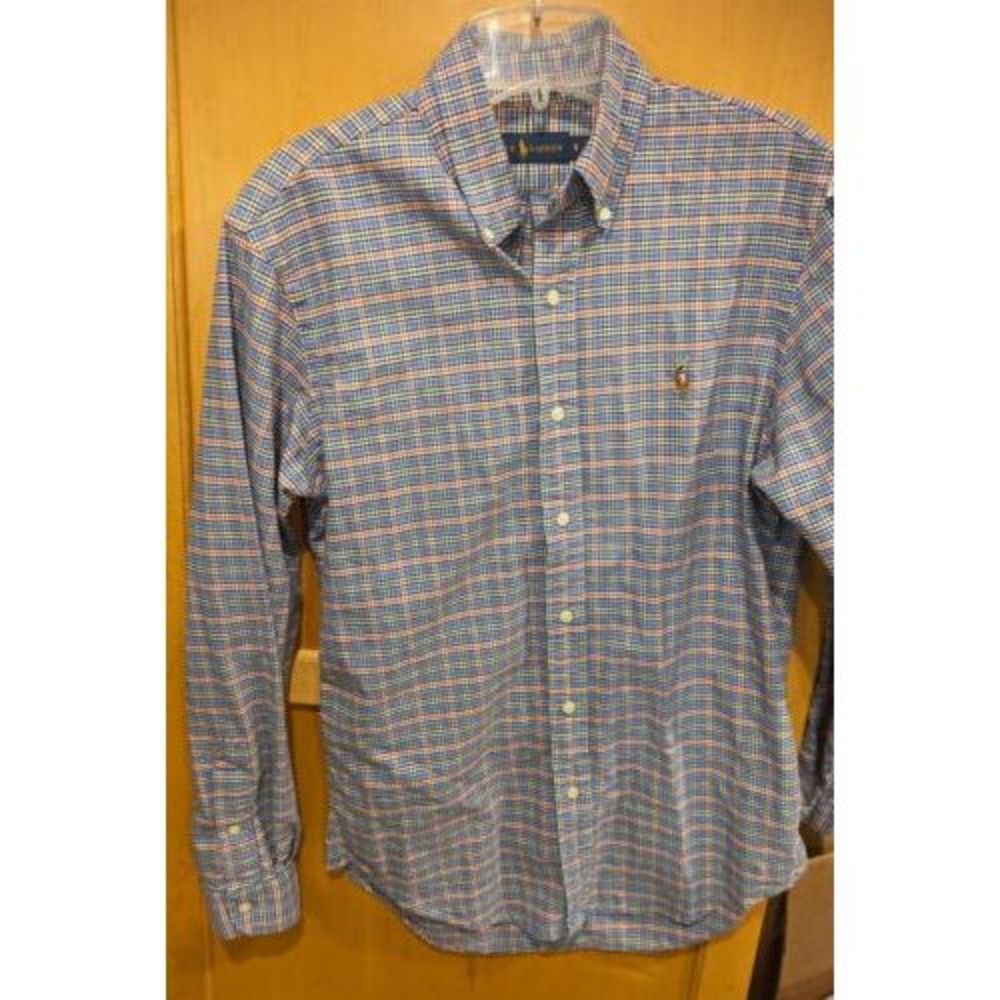POLO RALPH LAUREN Iconic Oxford Shirt 18-34 Blue Check Cotton Oxford Colorful !!